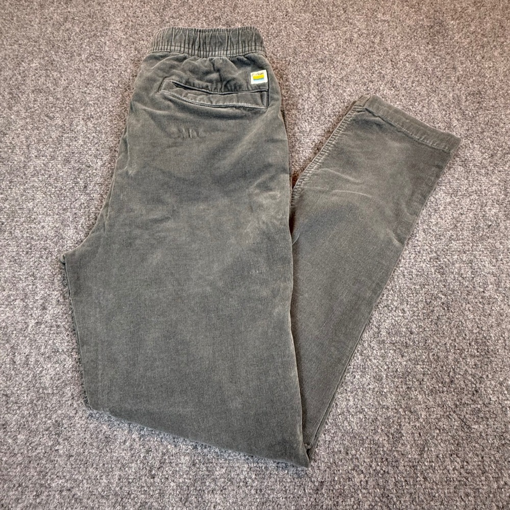 Vuori Mens Corduroy Pants Gray Elastic Waist Drawstring Size Medium